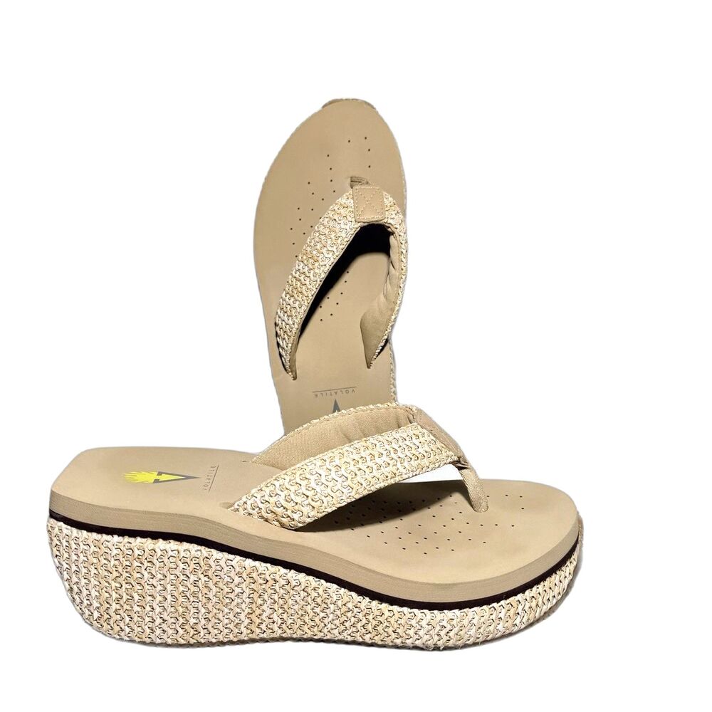 Volatile Island Wedge Sandals Slip-On Thong Platform Flip Flop W8